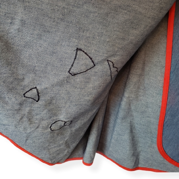 Vintage Denim Embroidered Wrap Skirt - Picture 5 of 10